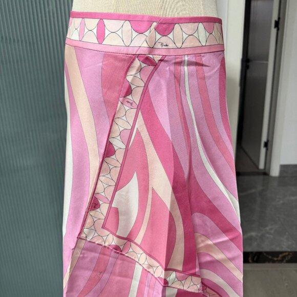 Pucci Printed Asymmetrical Skirt In Pink - Picture 6 of 9